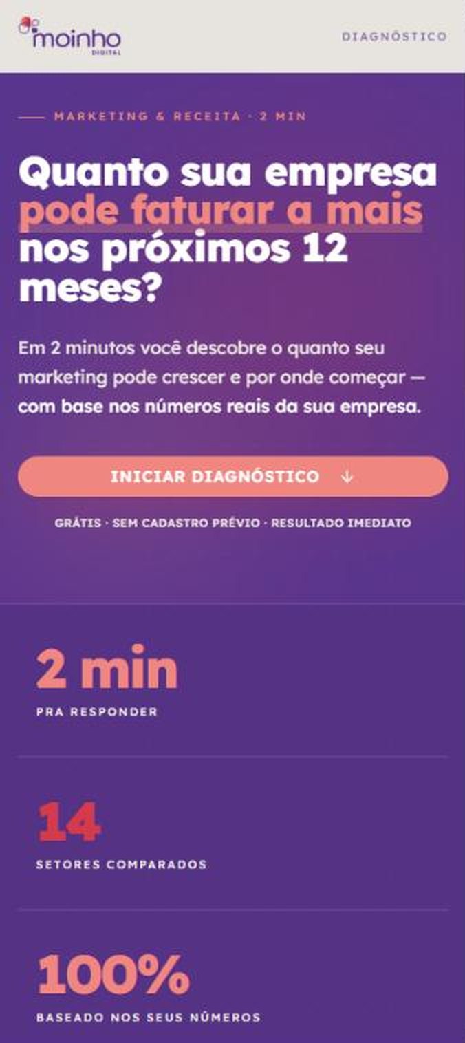 Diagnóstico aberto no celular: quanto sua empresa pode faturar a mais nos próximos 12 meses